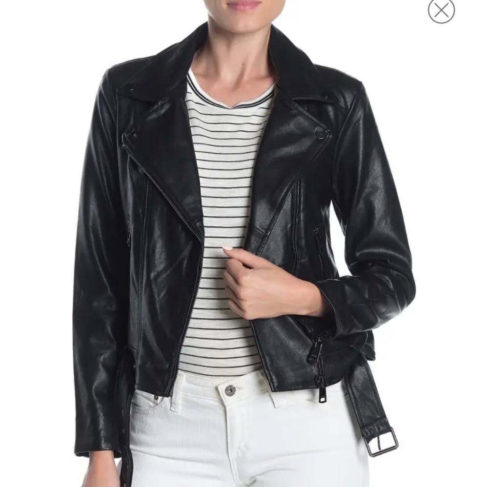 Elodie Black Faux Leather Moto Jacket